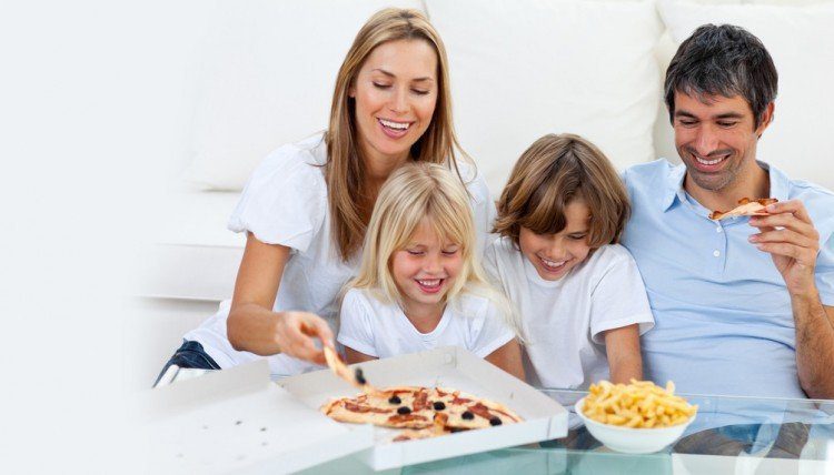 Parents feeding junk food