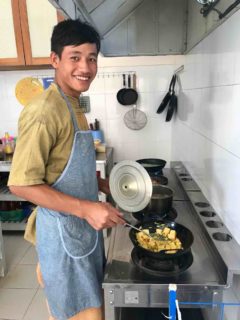 In the kitchen at Inle Lake Sanctuary