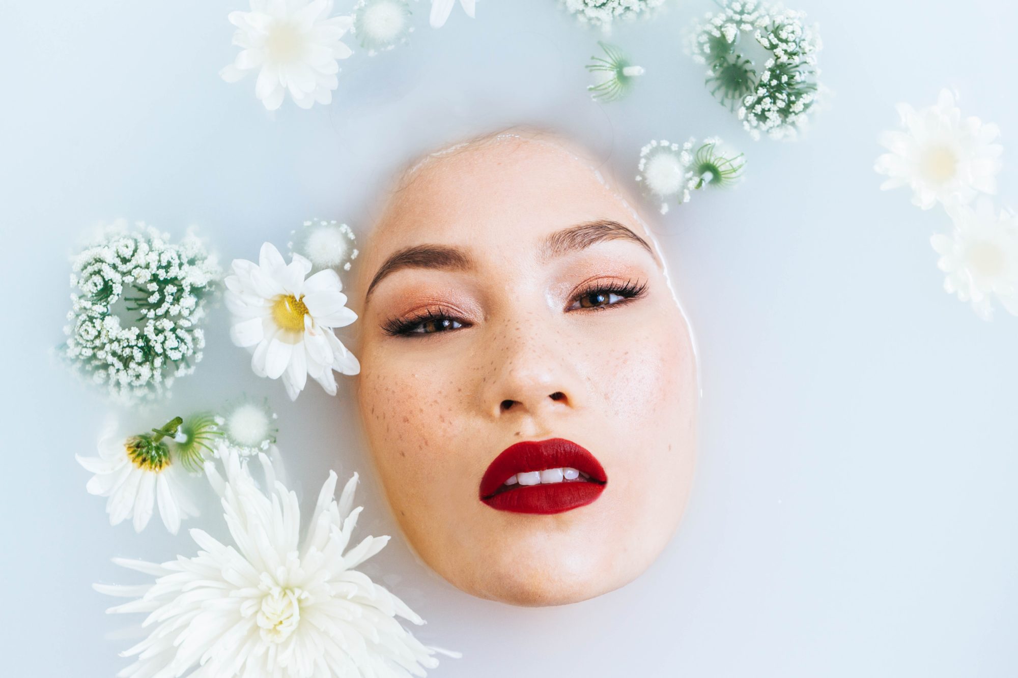 milk bath photography concept