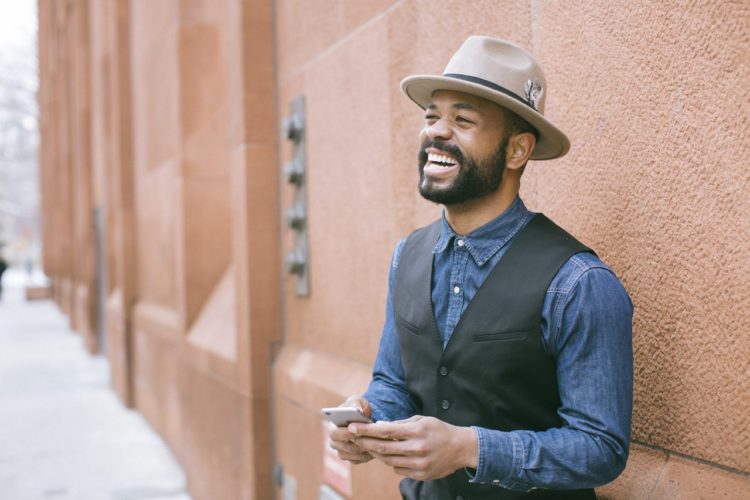 man with beard smiling
